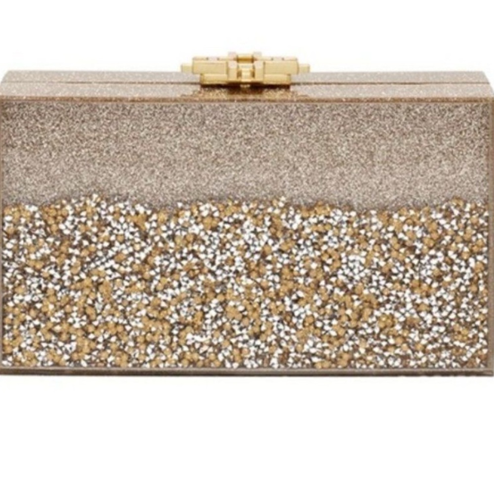 India Hicks Glittering Gold and Silver Clutch